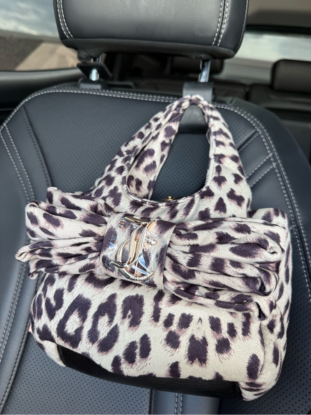 Juicy Couture snow Leopard Print Bow Tote Bag - crossbody